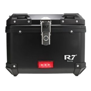 BAUL TRASERO MOTOCICLETA NEGRO PLASTICO 45 LTS CON LUZ LED