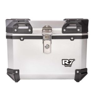 BAUL TRASERO MOTOCICLETA R7 PLATA PLASTICO 45 LTS