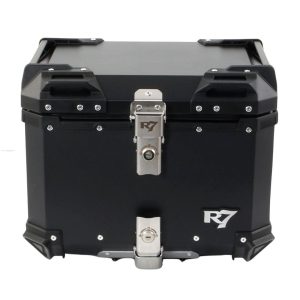 BAUL TRASERO MOTOCICLETA R7 RACING R7 ALUMINIO NEGRO 45 LTS