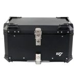 BAUL TRASERO MOTOCICLETA R7 RACING R7-705 ALUMINIO NEGRO 65 LTS