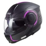 Casco para Moto Abatible LS2 SCOPE ll Mujer Titanium-Rosa Mate FF902