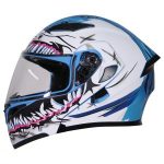 Casco de Moto Abatible Con Lente Interno Blanco-Azul
