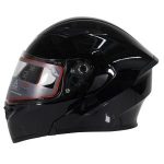 Casco de Moto Abatible Con Lente Interno Negro Brillo