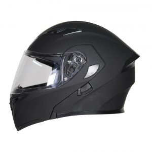Casco de Moto Abatible Con Lente Interno Negro Mate