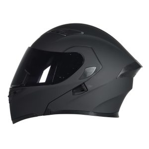 Casco Abatible Con Led Negro Mate Mica Obscura