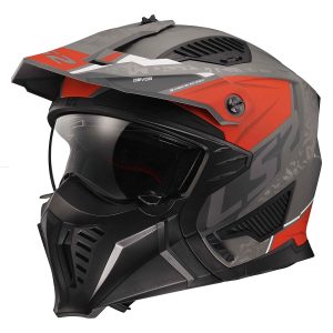 Casco Abierto LS2 DRIFTER DEVOR Titanium Rojo OF606