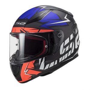 Casco Integral Moto LS2 RAPID ll CROMO AZUL  NEGRO- NJA FLUO FF353