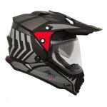 Casco Doble Proposito TECH-X2 Gris Mate MAKO con Lente Interno