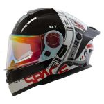 Casco Abatible AF Con Lente Interno Blanco Mate con Led