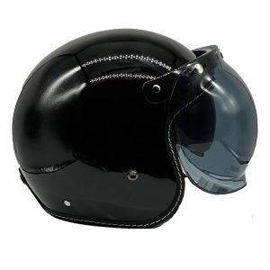 Casco Abierto NOSS 3-4 Jet Negro Brillo Mica Burbuja