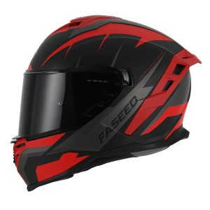 Casco Cerrado Faseed 867 Integral Deportivo Asphalt Negro Rojo