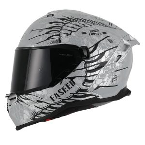 Casco Cerrado Faseed 867 Integral Deportivo Cobra Blanco Gris