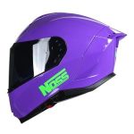 Casco Mujer Noss Cerrado Integral Deportivo Morado Brillo