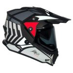 Casco Doble Proposito TECH-X2 MAKO FULL GREY NEGRO-GRIS-ROJO MATE