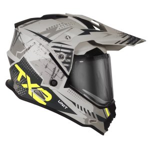 Casco Doble Proposito TECH-X2 MAKO TUNDRA GRIS/FLUORESCENTE MATE