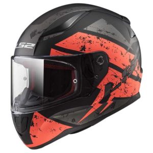 Casco Integral LS2 RAPID ll DEADBOLT Negro Mate-Naranja FF353