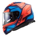 Casco Integral LS2 STORM FASTER Azul Mate-Naranja Fluo FF800