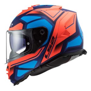 Casco Integral LS2 STORM FASTER Azul Mate-Naranja Fluo FF800