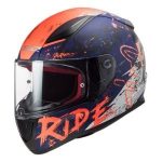 Casco Integral Moto LS2 RAPID ll NAUGHTY AZL Mate-Naranja FF353