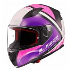 Casco Integral Moto Mujer LS2 RAPID ll BLINK BCO-FUCSIA FF353