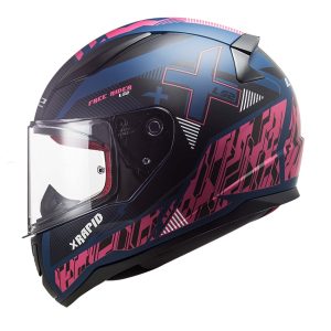 Casco Integral Moto Mujer LS2 RAPID ll XTREET AZUL-MORADO FF353