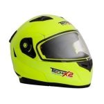 Casco Abatible Amarillo Fluorescente con lente interno FF-953 Tech-X2