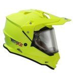 Casco Doble Proposito TECH-X2 con Mica y Lente Interno Amarillo-Fluoresente