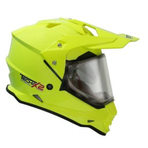 Casco Doble Proposito TECH-X2 con Mica y Lente Interno Amarillo-Fluoresente