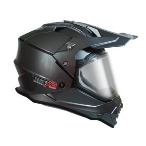 Casco Doble Proposito TECH-X2 con Mica y Lente Interno Titanium