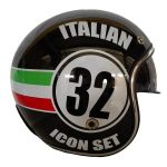 Casco Abierto NOSS 3-4 Jet Negro Italia Mica Burbuja