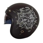 Casco Abierto NOSS 3-4 Jet SKULL ROAD Mica Burbuja