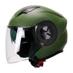 Casco Para Moto Abierto Jet 3-4 FS-735 Verde Militar-Mate