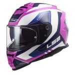 Casco Para Moto Mujer Integral LS2 STORM ll TECHY ROSA BLANCO FF800