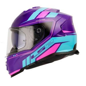 Casco Para Moto Mujer Integral LS2 STORM ll FIST PURPURA-AZL FF800