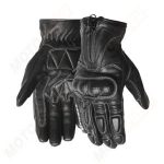 Guantes Retro de Piel Para Moto Faseed Negro