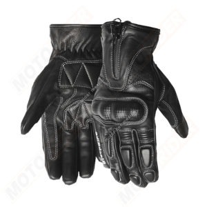 Guantes Retro de Piel Para Moto Faseed Negro
