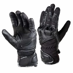 Guantes Motociclista Dama KOHL-401 Textil-Piel Pista VENTILADO Negro