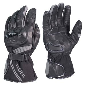 Guantes Motociclista KOHL-001 de Textil-Piel VENTILADO Negro-Gris