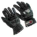 Guantes para motociclista de Piel  Cordura y Nylon  Negros