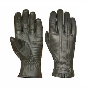 Guantes para motociclista de piel Cafe Racer Negros F-501