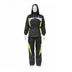 Impermeable para motociclista Negro-Amarillo con reflejantes  Maxima