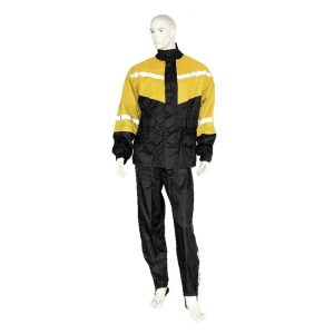 Traje impermeable para motociclista Negro  Amarillo con reflejantes  Runway II