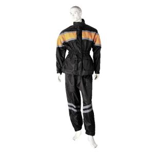 Traje impermeable para motociclista Negro  Naranja con reflejantes  Sonata
