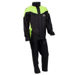 Traje impermeable para motociclista Premium Negro-Amarillo R7